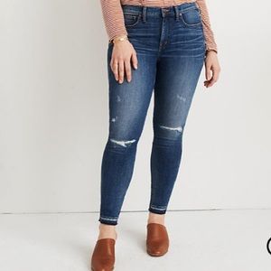 NWT! Madewell 9” high rise Skinny Jeans plus size Distressed 36